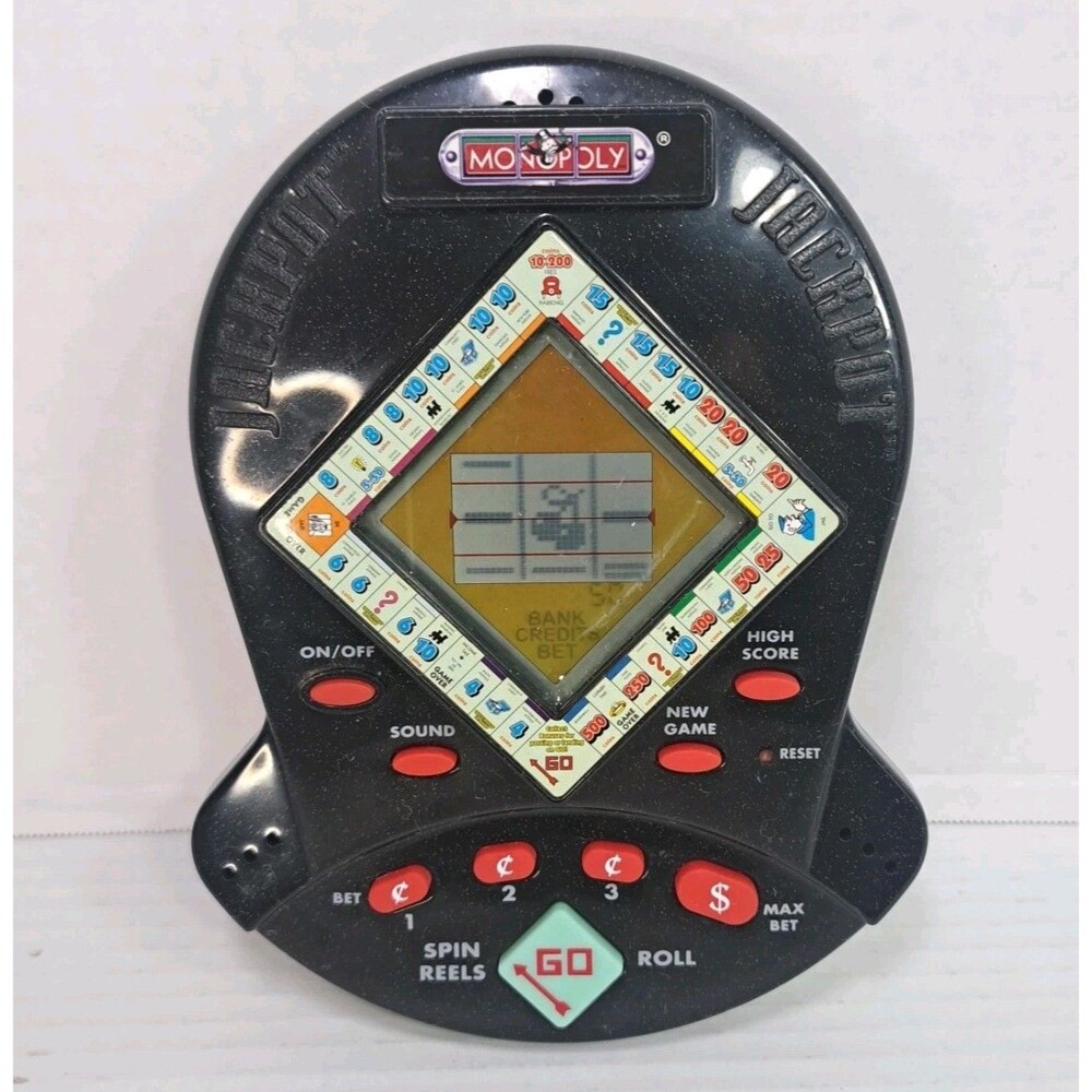 Hasbro Monopoly Jackpot Casino Handheld Electronic Game 1999 Tested Works Vtg